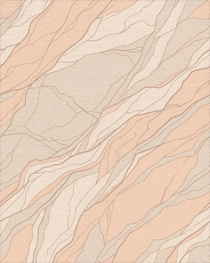 Blush Beige Intertwined Organic Forms Rug - Cutout View