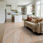 Blush Beige Intertwined Organic Forms Rug Living Room View