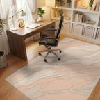 Blush Beige Intertwined Organic Forms Rug Office View