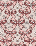 Blush Pink Bow and Floral Blossom Rug - Cutout View