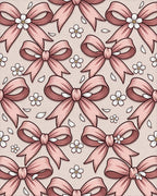 Blush Pink Bow and Floral Blossom Rug - Cutout View