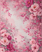 Blushing Pink Floral Blossom Canopy Rug - Cutout View
