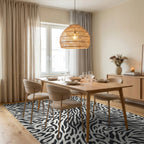 Bold Animal Print Mix Rug Dining Room View