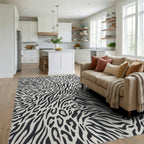 Bold Animal Print Mix Rug Living Room View