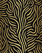 Bold Black Golden Zebra Stripes Rug - Cutout View