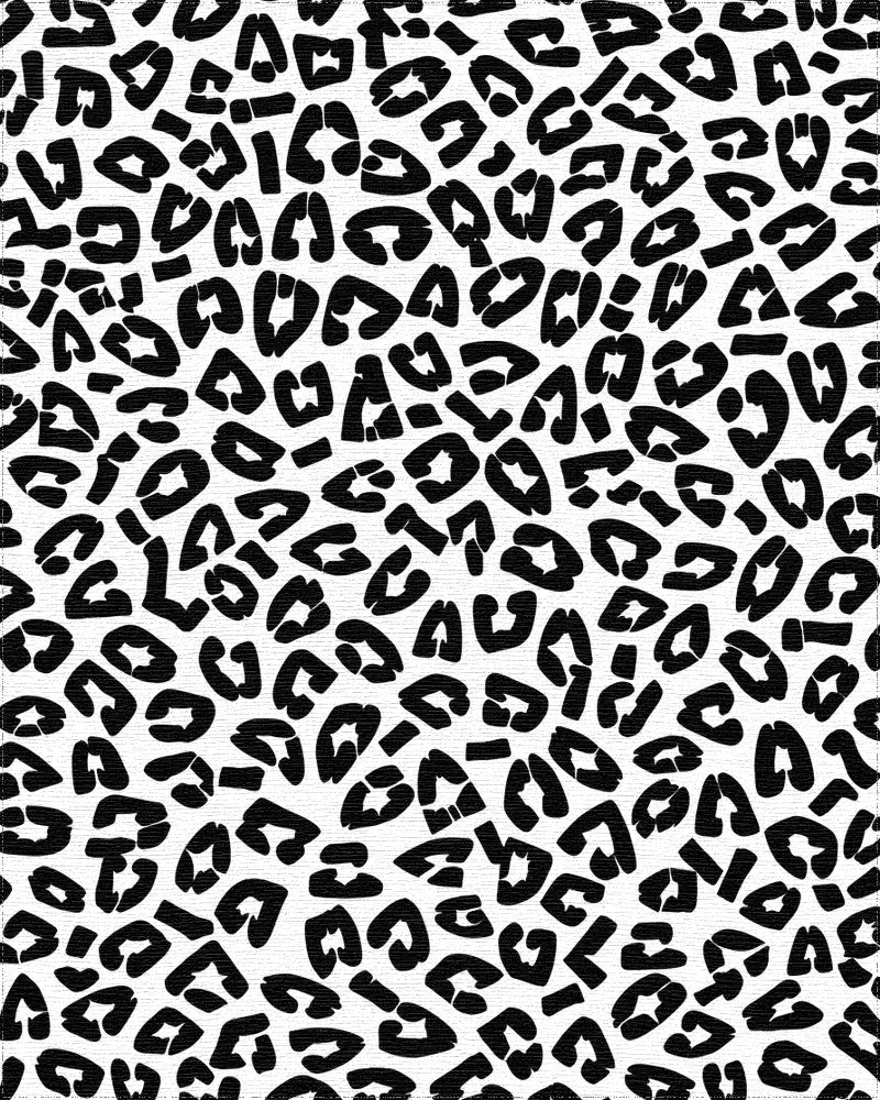 Bold Black Leopard Spots Pattern Rug - Cutout View