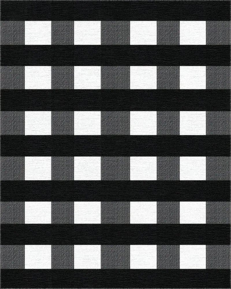 Bold Black White Checkered Harmony Rug - Cutout View