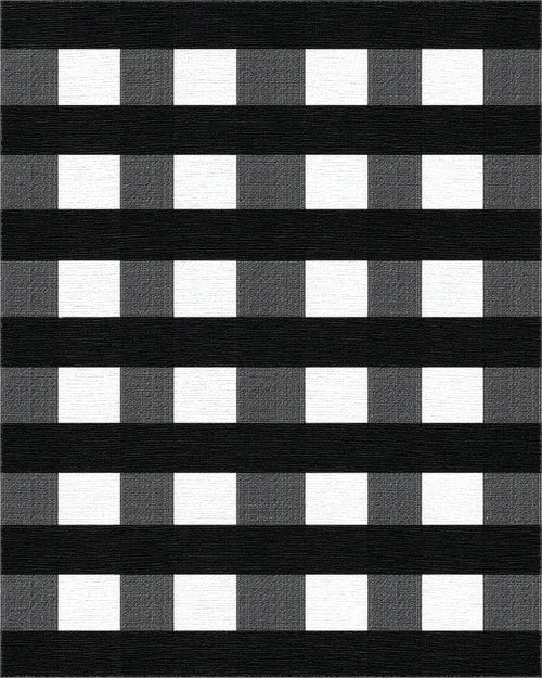 Bold Black White Checkered Harmony Rug - Cutout View