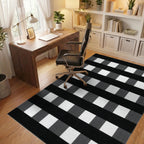 Bold Black White Checkered Harmony Rug - Office View