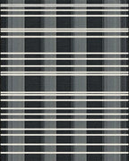 Bold Black White Horizontal Lattice Rug - Cutout View
