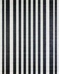 Bold Black White Linear Bands Rug - Cutout View