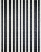Bold Black White Linear Bands Rug - Cutout View