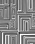 Bold Black White Rectangular Maze Rug - Cutout View