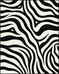Bold Black White Zebra Stripes Rug - Cutout View