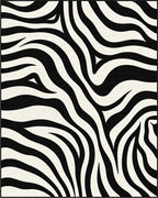 Bold Black White Zebra Stripes Rug - Cutout View