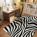 Bold Black White Zebra Stripes Rug Office View