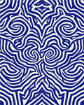 Bold Blue Swirling Abstract Lines Rug - Cutout View