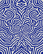 Bold Blue Swirling Abstract Lines Rug - Cutout View
