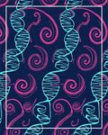 Bold DNA and Swirl Pattern Design Rug - Cutout View
