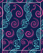 Bold DNA and Swirl Pattern Design Rug - Cutout View