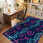 Bold DNA and Swirl Pattern Design Rug Office View