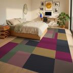 Bold Geometric Blocks Color Blocks Rug Bedroom View