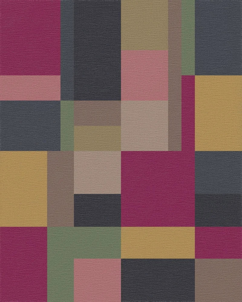 Bold Geometric Blocks Color Blocks Rug - Cutout View