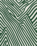 Bold Green Wavy Art Pattern Rug - Cutout View
