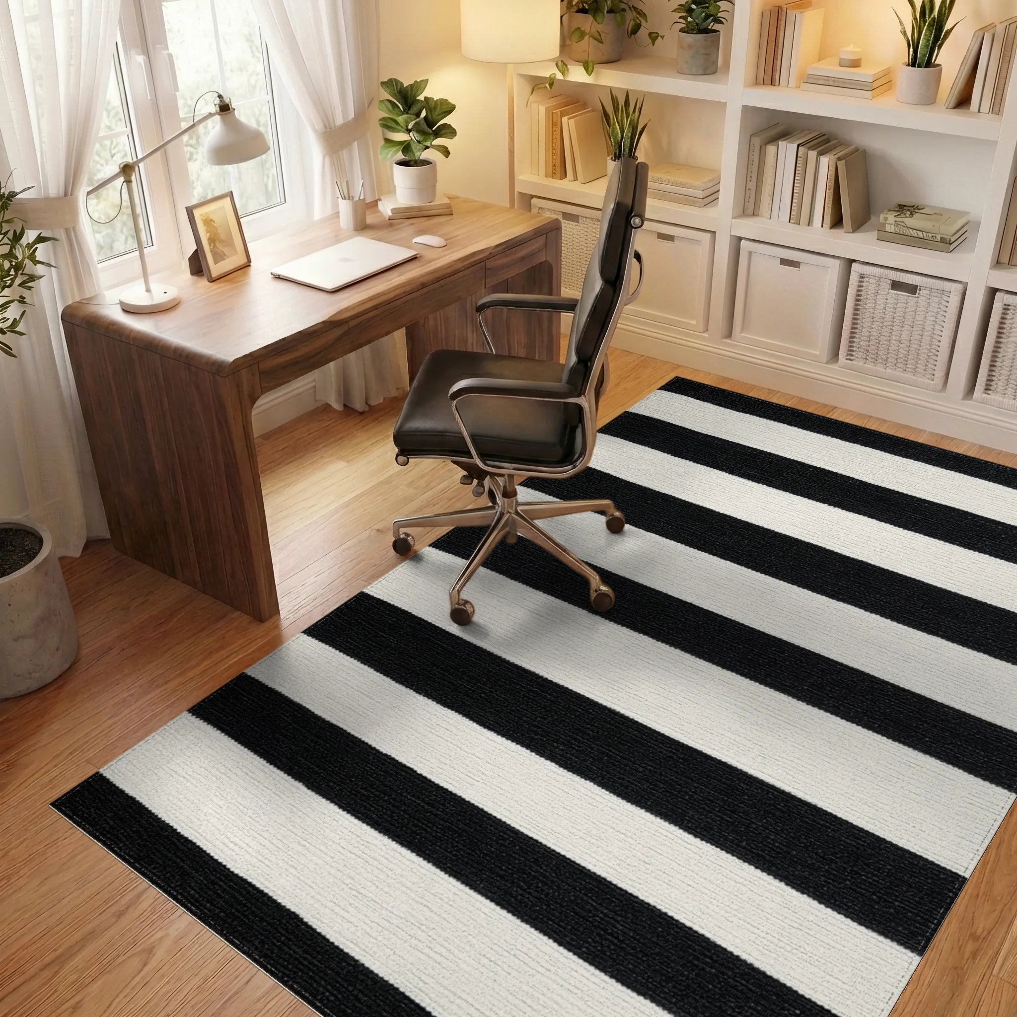 Bold Horizontal Bands Rug - Office View