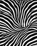 Bold Monochrome Zebra Striped Wave Rug - Cutout View