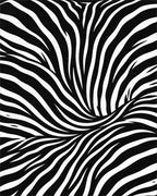 Bold Monochrome Zebra Striped Wave Rug - Cutout View