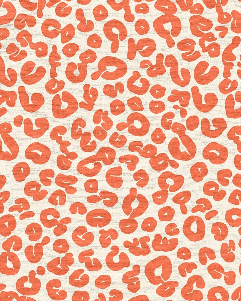Bold Orange Animal Print Rug - Cutout View