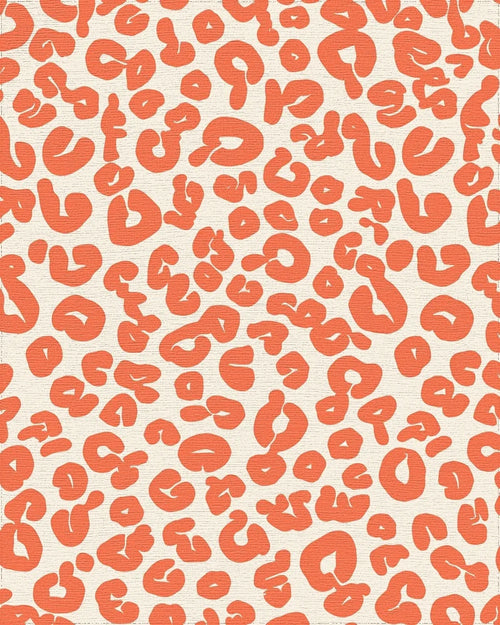Bold Orange Animal Print Rug - Cutout View