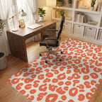 Bold Orange Animal Print Rug Office View