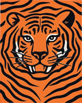 Bold Orange Black Tiger Stripes Rug - Cutout View