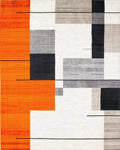 Bold Orange Geometric Block Rug - Cutout View