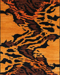 Bold Orange Tiger Stripe Rug - Cutout View