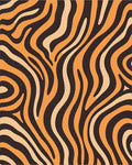 Bold Orange Wave Curve Rug - Cutout View