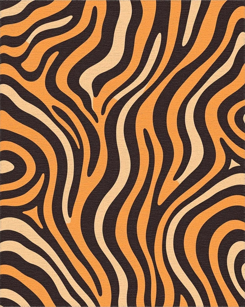 Bold Orange Wave Curve Rug - Cutout View