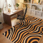 Bold Orange Wave Curve Rug Office View