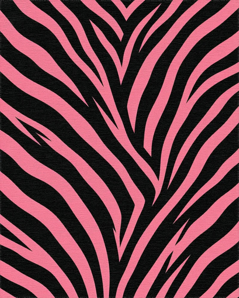 Bold Pink and Black Zebra Stripe Rug - Cutout View