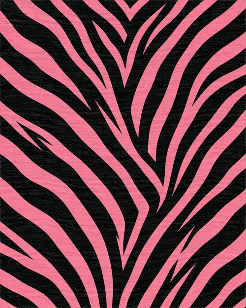 Bold Pink and Black Zebra Stripe Rug - Cutout View