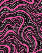 Bold Pink Black Swirl Pattern Rug - Cutout View