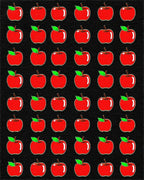Bold Red Apples Green Leaves Rug - Cutout View