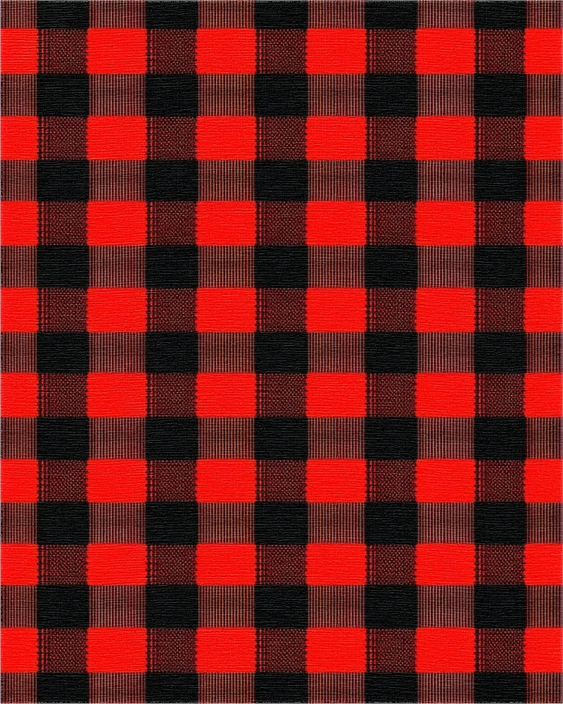 Bold Red Black Buffalo Check Rug - Cutout View