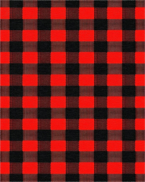Bold Red Black Buffalo Check Rug - Cutout View