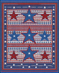 Bold Red Blue Star Stripes Rug - Cutout View