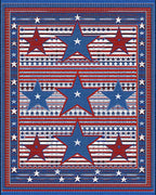 Bold Red Blue Star Stripes Rug - Cutout View