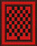 Bold Red Checkered Board Frame Rug - Cutout View