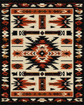 Bold Terracotta Black Geometric Rug - Cutout View